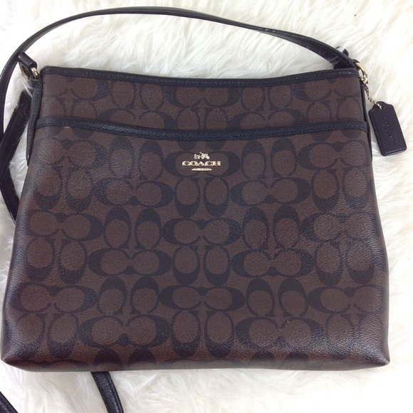 Coach Handbags - Coach File Bag Signature Black/Brown